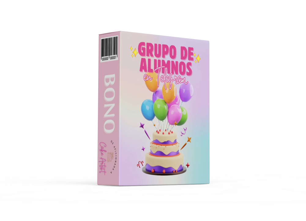 Mockup oficial del Bono 2: Grupo de alumnos en Telegram